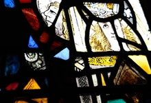 Examine the stained glass in detail