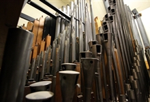 Some of the 5286 pipes of Peterborough Cathedral organ
