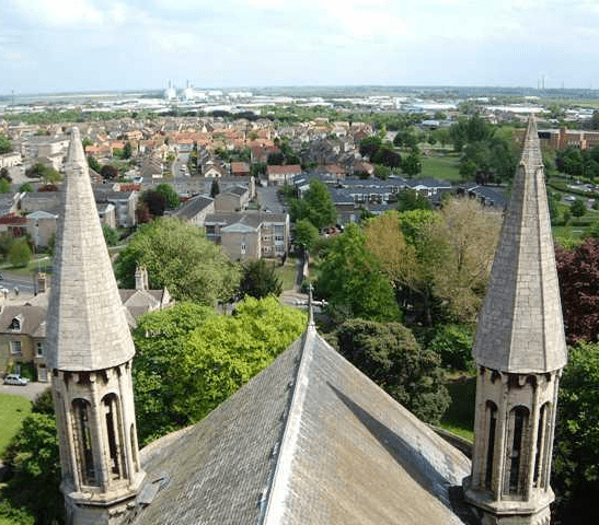 The view from the tower at Peterborough Cathedral