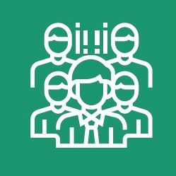 People outlines on green background
