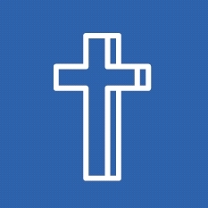 Cross on a blue background